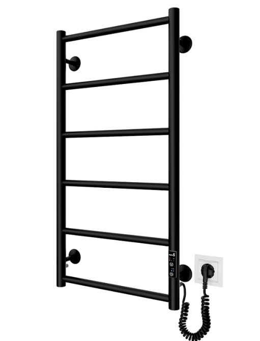Электрический полотенцесушитель Mario Классик F HP-I 800x430 TR К таймер-регулятор, черный мат Киев - изображение 1