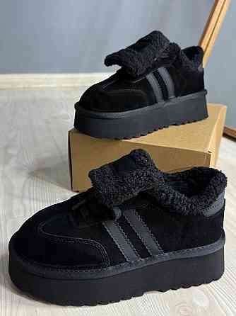 Ботинки женские Hengji 009-1 угги замшевые на меху черные, 38, 24 см Киев