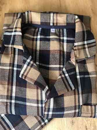 Піжама чоловіча COSY з фланелі (штани+сорочка) клітина синьо-коричнева Київ