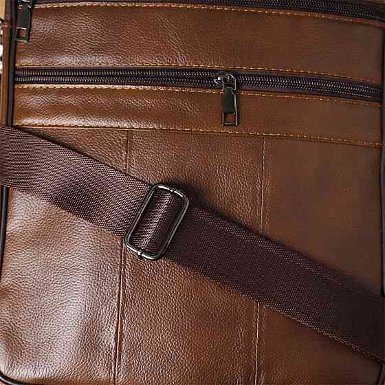 Сумка для чоловіків з ручкою для перенесення в руці з натуральної шкіри Коричневий (Vintage) Київ