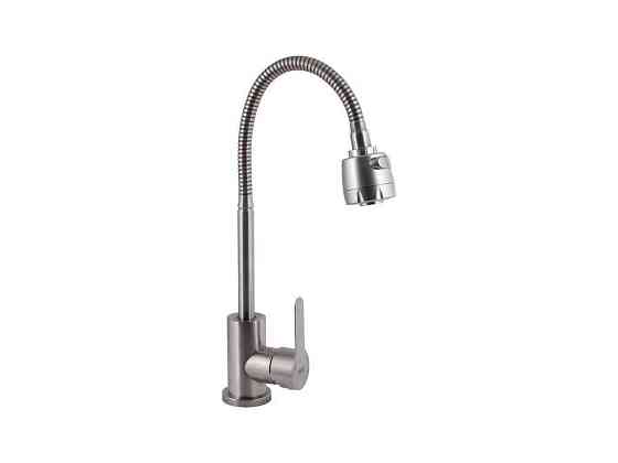 Смеситель на раковину серый Pure 015F41 (k35) с гибким изливом BRIPUR015F41NKL ТМ Brinex Киев
