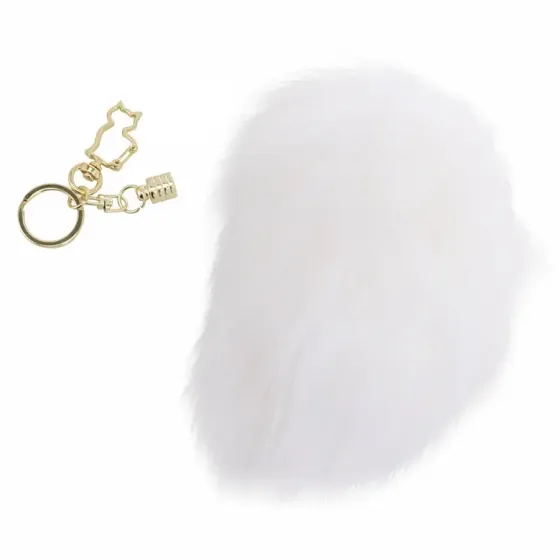Металева анальна пробка Кролячий хвост LOCKINK SEVANDA White Bunny-Tail Anal Pear-shape Plug Львів