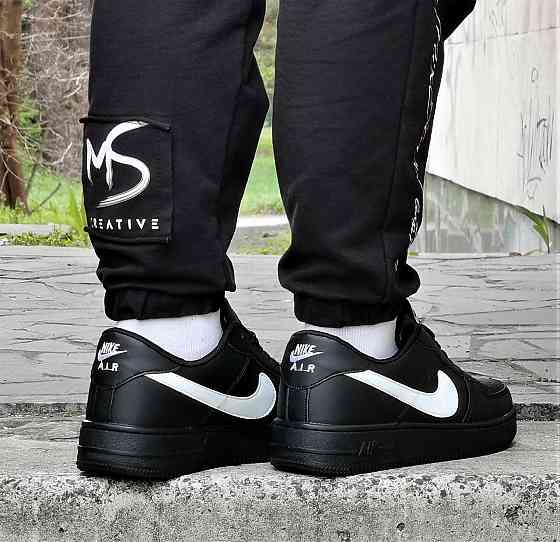 Кроссовки Nike Force Черные Мужские Кожаные Найк Форсы (размеры: 41,42,43,44,45) Видео Обзор Днепр