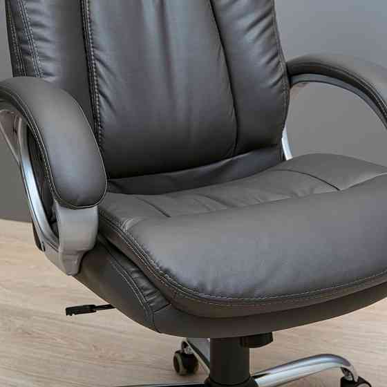 Офісне крісло керівника Elite ProDesign Хром AnyFix М-2 Екошкіра Gray (Прогумовані колеса) Днепр