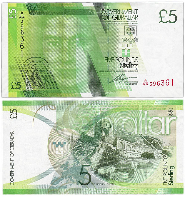 Гібралтар 5 фунтів 2011 UNC Полтава - фото 1