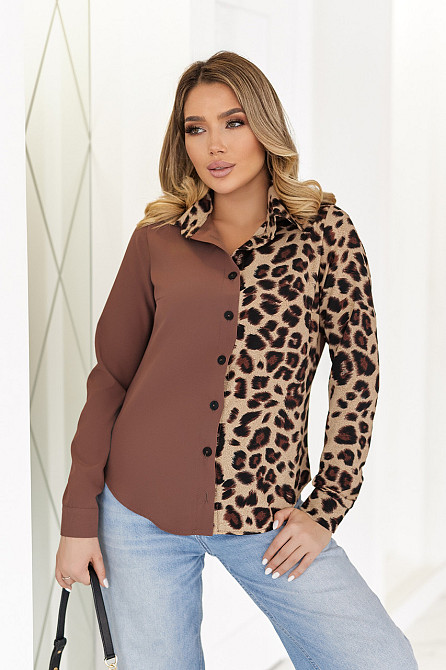Елегантна блуза з леопардовим принтом "Sanna" | Норма і батал Київ - фото 1