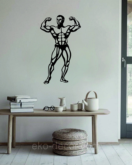 Декоративне настінне Панно «Бодібілдер», Декор на стіну 70*41 см, Чорний Київ - фото 10