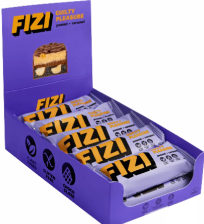 Протеїновий батончик FIZI Chocolate Bar 10х45g Арахіс-карамель Київ