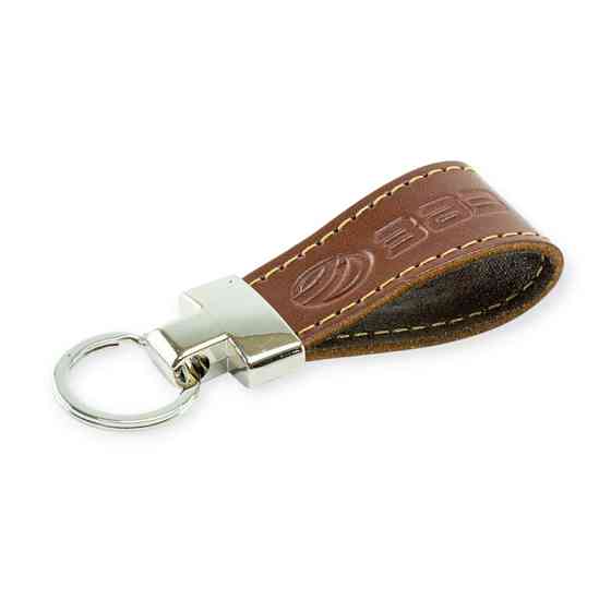 Брелок zaz шкіряний тиснений коричневий, прострочений, метал. затискач Мукачево