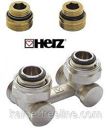 Кутовий вузол нижнього підключення Herz з перехідниками 3/4"F(E)х3/4" (бінокль) Харків - фото 1