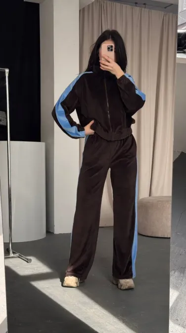 Женский велюровый костюм 2-ка - регулируемые брюки (джоггеры/палаццо) Одесса - изображение 8