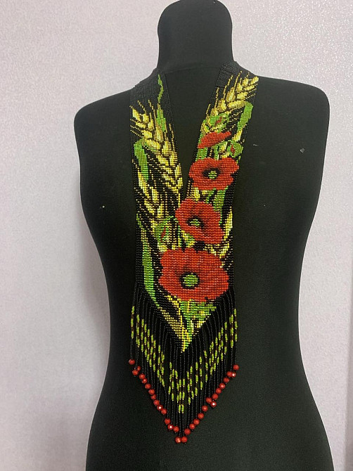 Гердан «Маки в колоссі» плюс браслет Коломыя - изображение 4