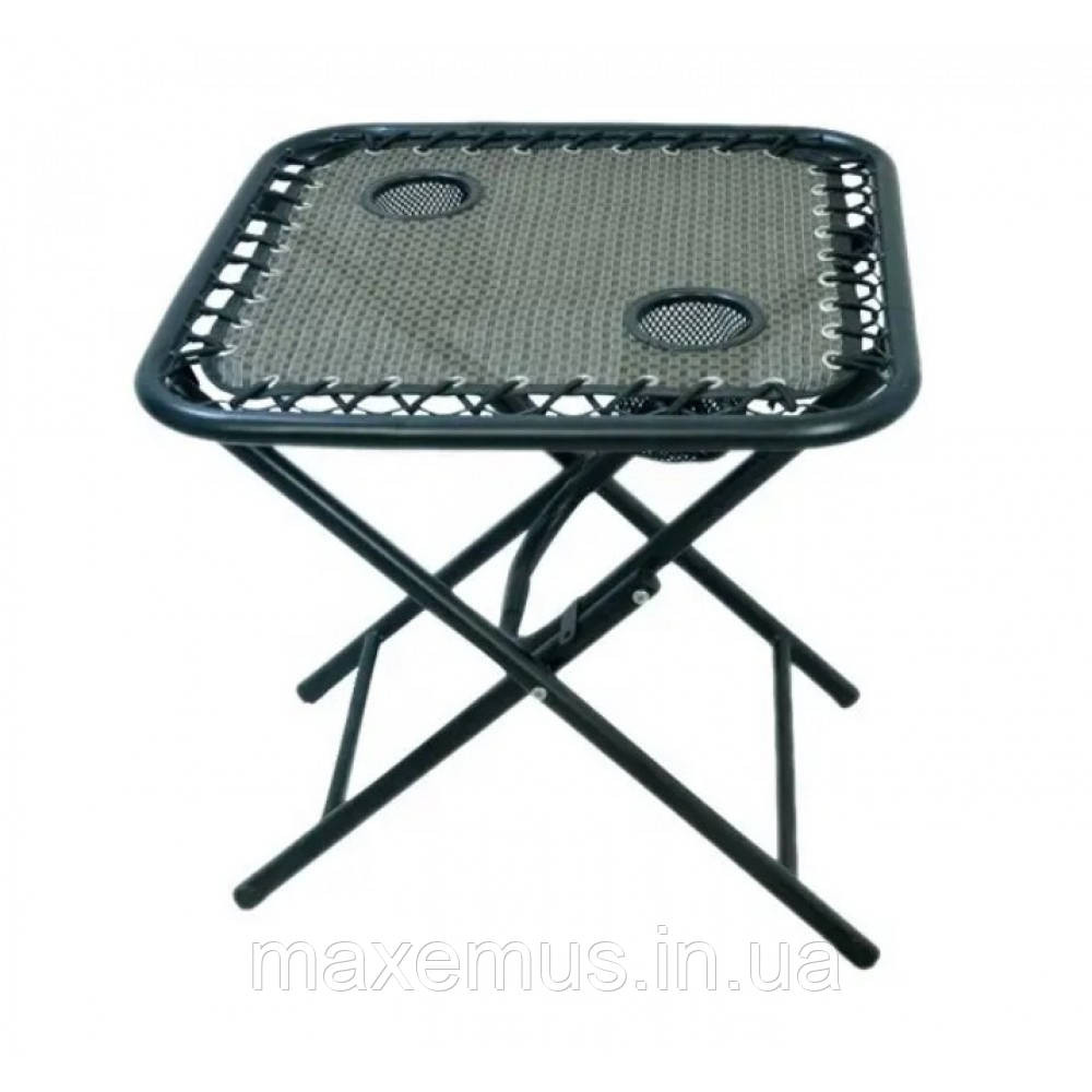 Шезлонг для отдыха на даче и пляже набор 2 шт + столик раскладной лежак с регулировкой спинки SP-167A серый Мостиска - изображение 2