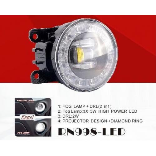 Дополнительные фары Renault/HD/NS/MB/SZ Cars RN998-LED 12V 9W 900Lm + 2W 200Lm с электропроводкой, противотуманные и дневные Харьков - изображение 1