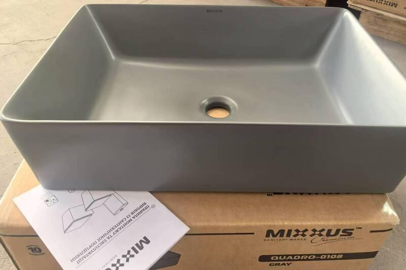 Раковина накладна Mixxus Premium QUADRO-0108 GRAY 550x390x145mm   ( MP6652 ) 30190 Харків - фото 3