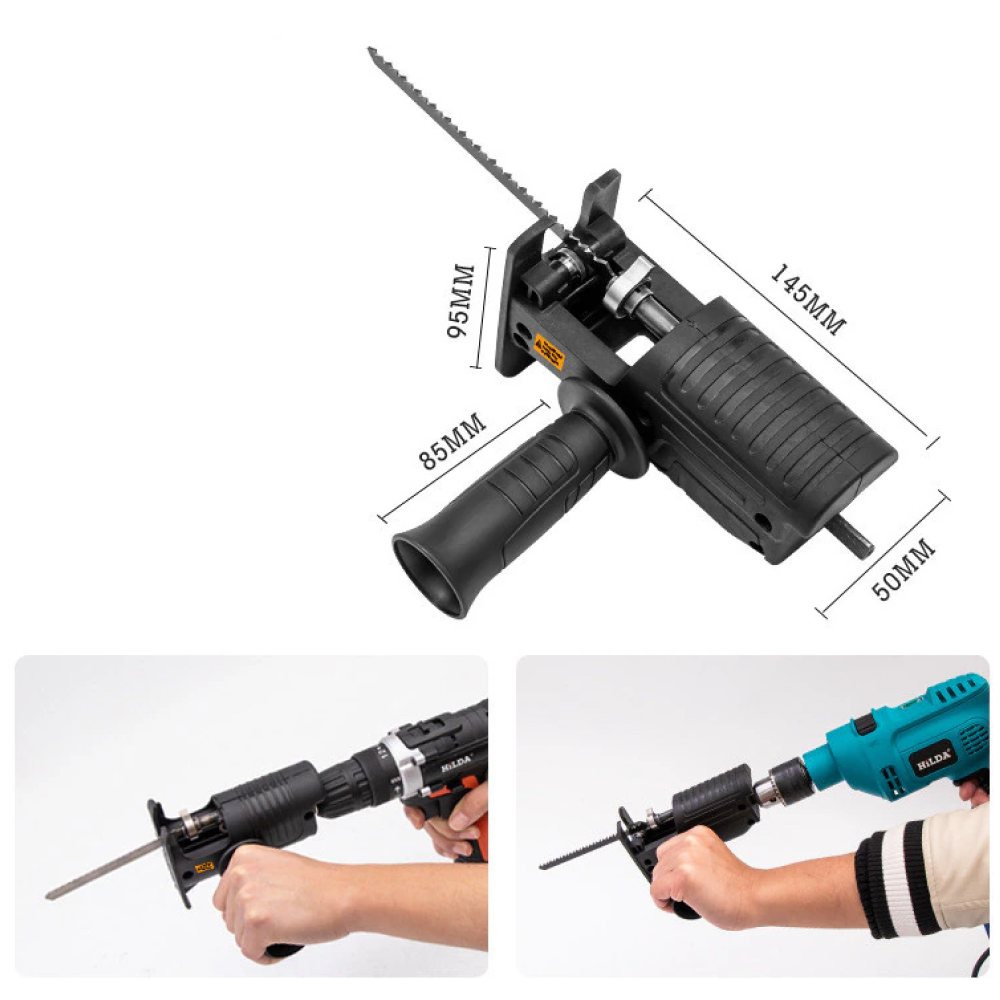 Насадка-лобзик для дриля + 3 полотна / Багатофункціональна насадка для шуруповерта зі знімним полотном Київ - фото 9