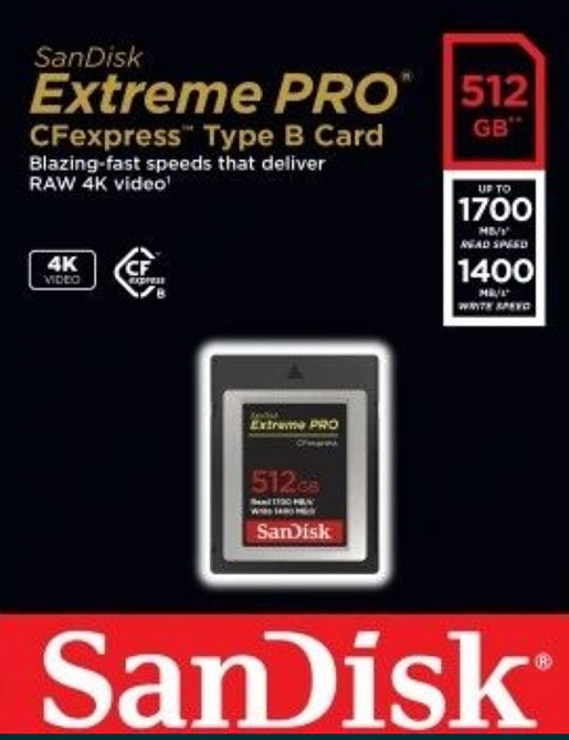 Карта Пам'яті: San Disk CFexpress Tyre B 512Gb. Харків - фото 6