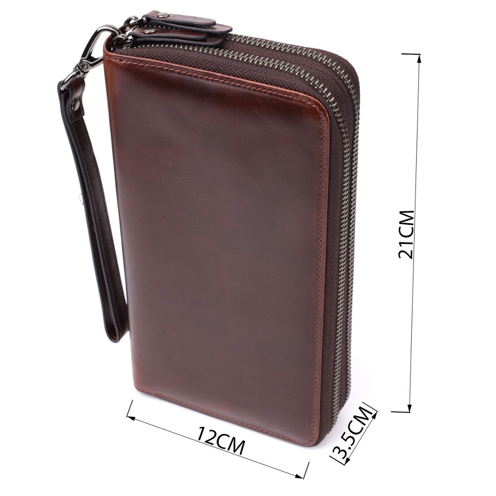 Чоловічий клатч із натуральної шкіри Коричневий (Vintage) Київ - фото 7