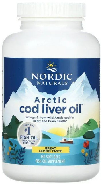Масло печени трески Nordic Naturals Cod Liver Oil 1000 мг 180 капсул с лимонным ароматом Киев - изображение 1
