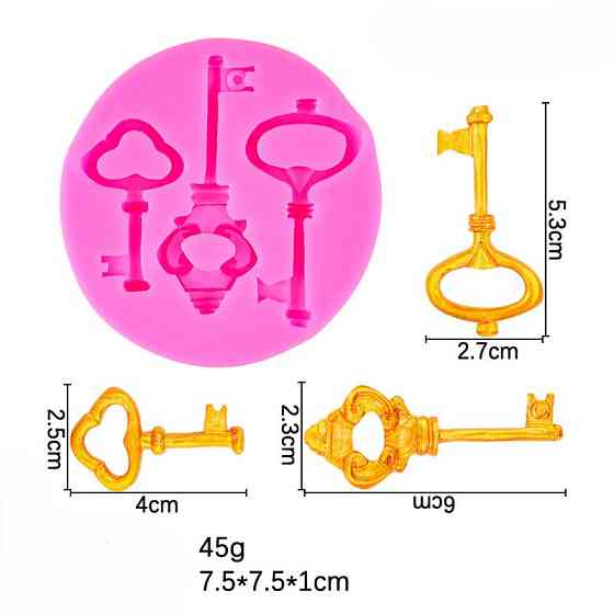 Молд силиконовый Ключи 75 мм розовый Киев