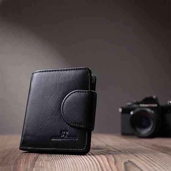 Вертикальний гаманець для жінок із натуральної шкіри ST Leather 22701 Чорний Київ