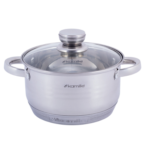 Набір каструль 8 предметів (каструлі 1,5/2/3/5л) нержавіюча сталь порожнисті ручки 4916 KAMILLE Житомир