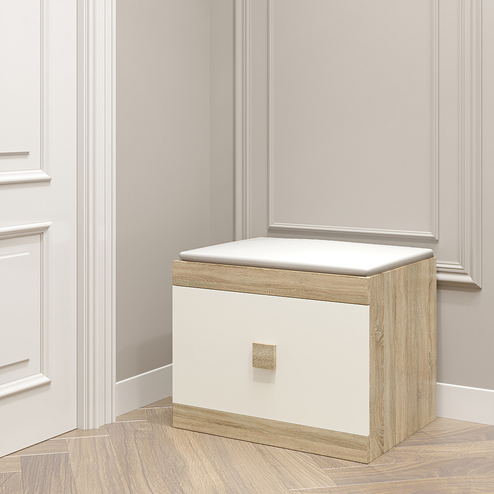 Тумба для обуви Эверест Соната ТО-600 60х38х45 дуб сонома + белый (DTM-2210) Днепр - изображение 3