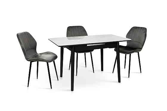 Стіл Нептун 95/125*70 чорний/керам бетон Київ