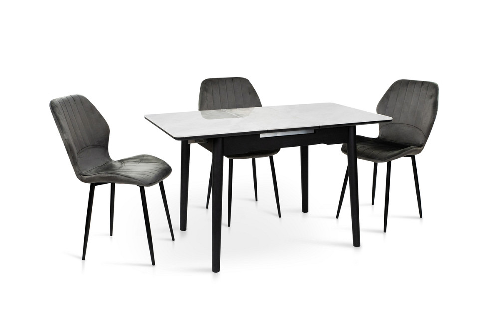 Стіл Нептун 95/125*70 чорний/керам бетон Київ - фото 1