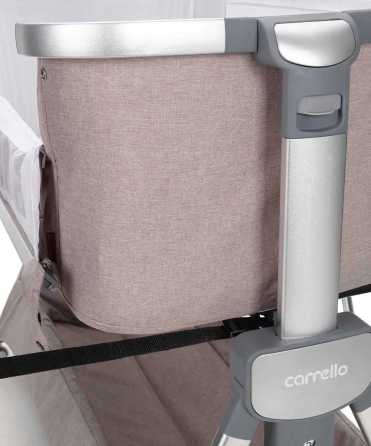 Дитяче ліжечко Carrello Aria CRL16402 Cream Beige приставне з люлькою кошиком 4 колеса метал каркас Кривий Ріг