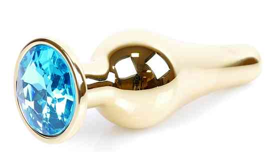 Анальна пробка Boss Series - Jewellery Gold BUTT PLUG Light Blue, BS6400067 Sex Aura Київ
