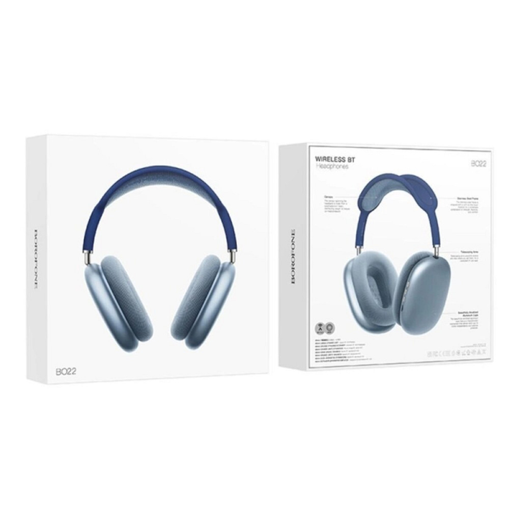 Навушники BOROFONE BO22 Elegant BT headphones Blue Київ - фото 3