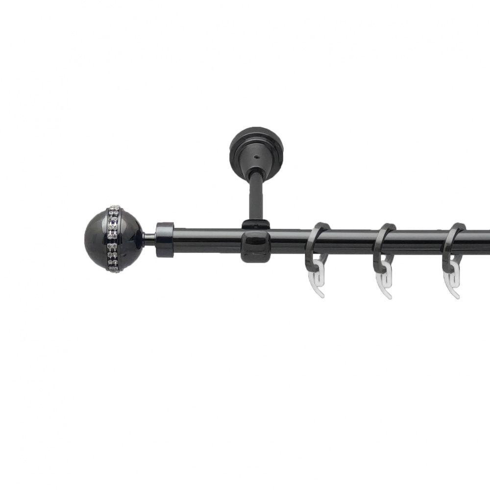 Карниз Orvit Авея металевий однорядний відкритий гладка труба кільце фасонне металеве  Онікс 16 мм 240 см (4713156) Львів - фото 1