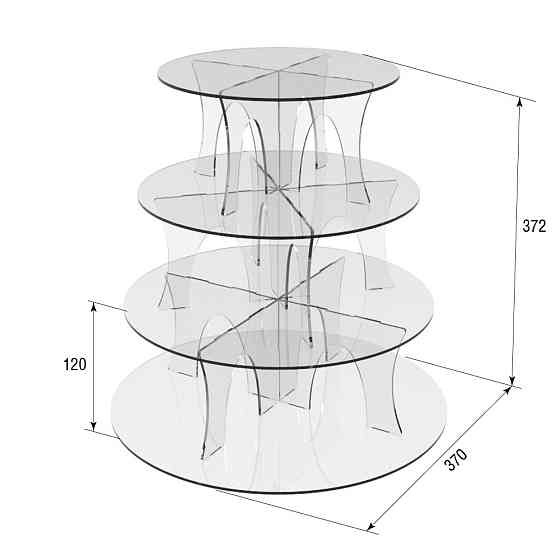 Подставка EKOSTAR под торты и для кенди бара на 4 яруса Киев