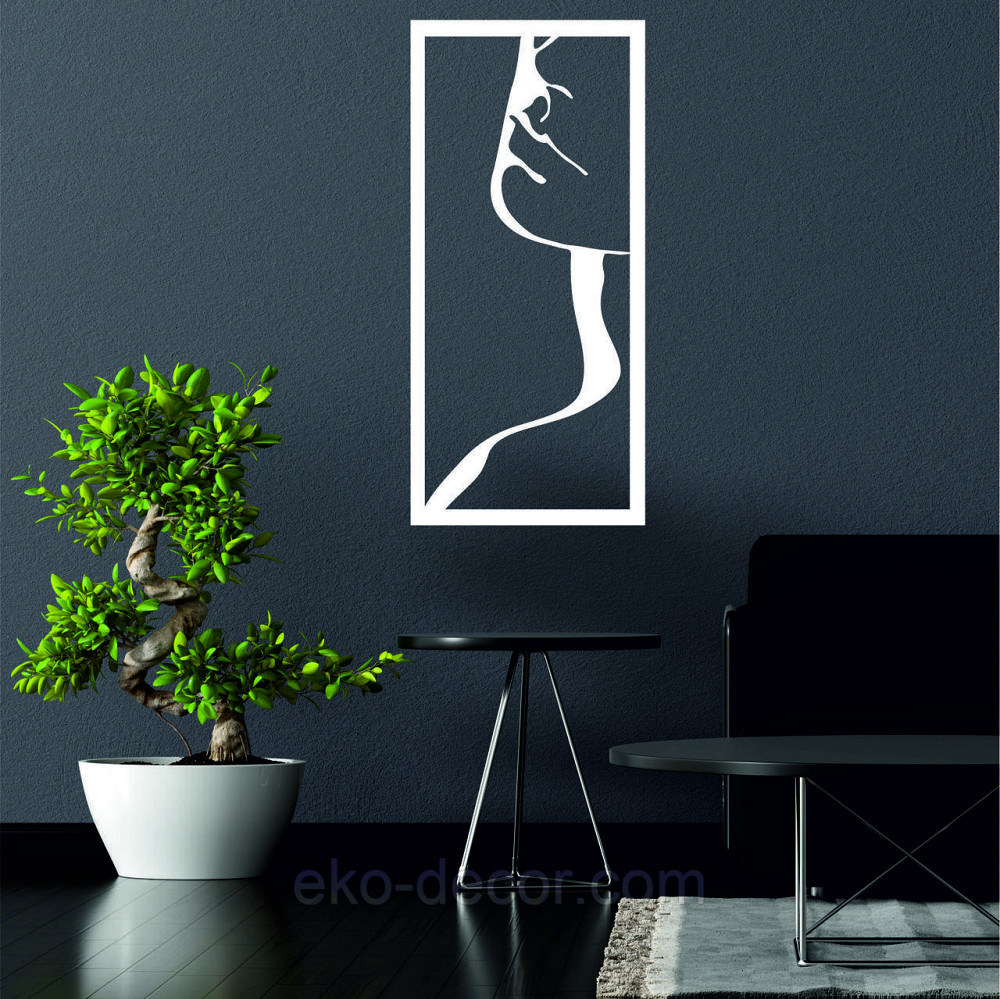 Декоративное настенное Панно «Силуэт женщины», Декор на стену 110*47 см, Белый Киев - изображение 3
