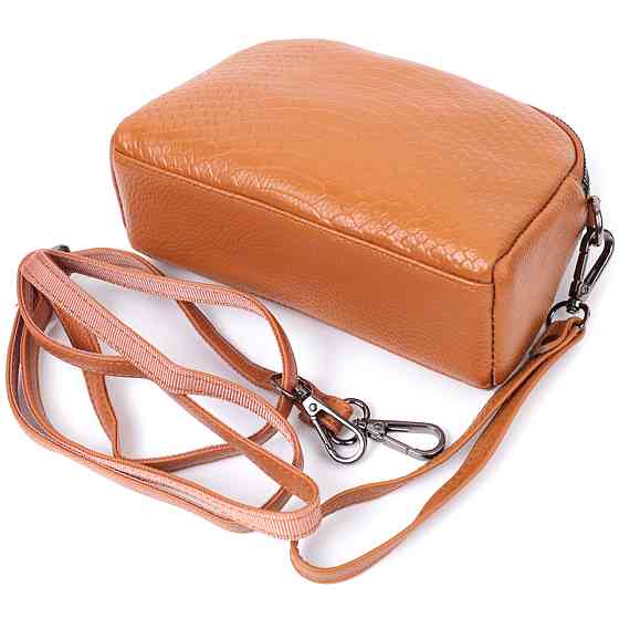 Невелика сумка для жінок на два відділення з натуральної шкіри Vintage 22800 Рудий Київ