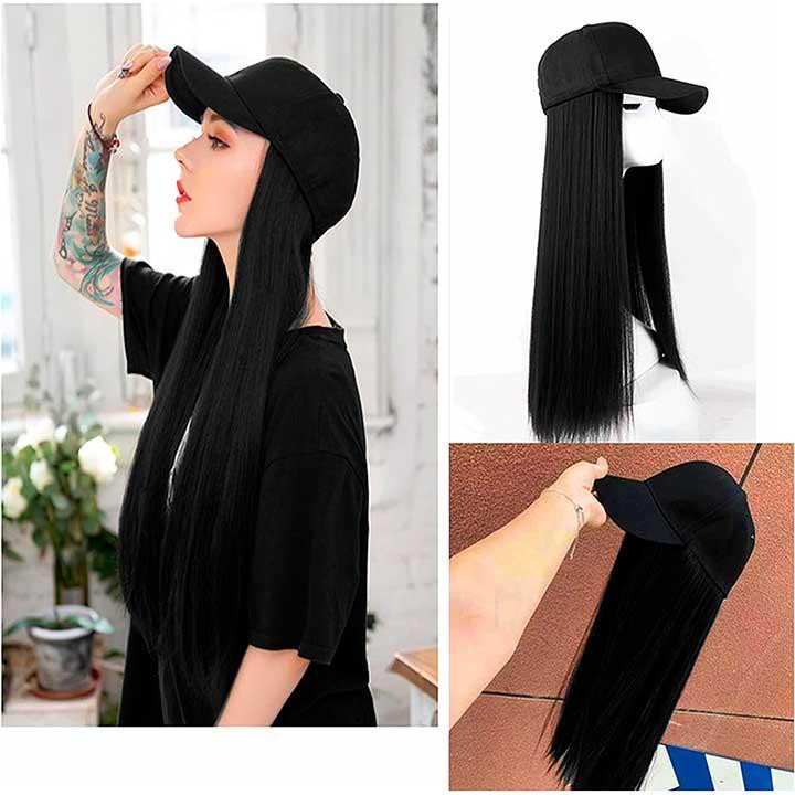 Перука кепка з волоссям 60 см Брюнетка Вінниця - фото 2