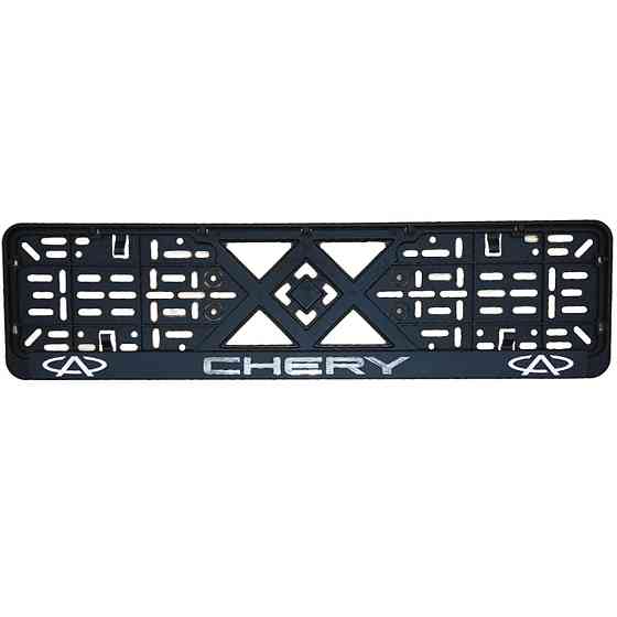 Рамка номерного знаку хром надпис Chery пластик чорна 1шт Київ