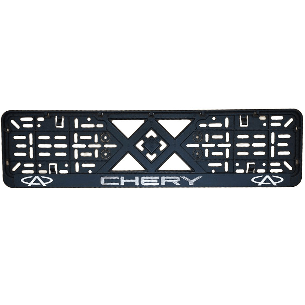 Рамка номерного знаку хром надпис Chery пластик чорна 1шт Київ - фото 1