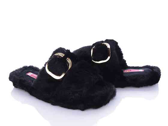 Женские тапочки домашние меховые Черный 38/39 Одесса