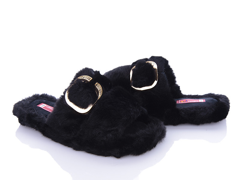 Женские тапочки домашние меховые Черный 38/39 Одесса - изображение 1