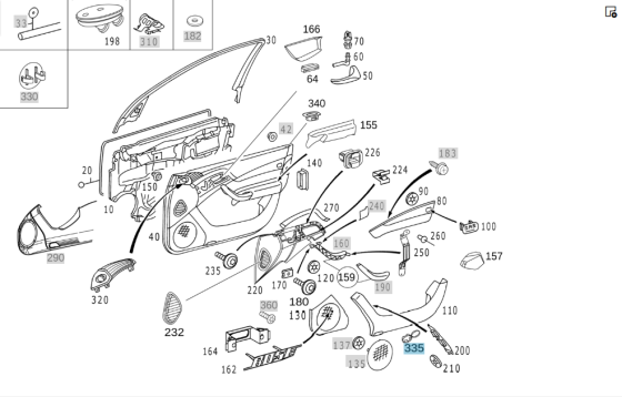 Mercedes-Benz  A2207271388 1A26 Заглушка карти передніх дверей бежева S-class short W220 S-class long V220 Одеса