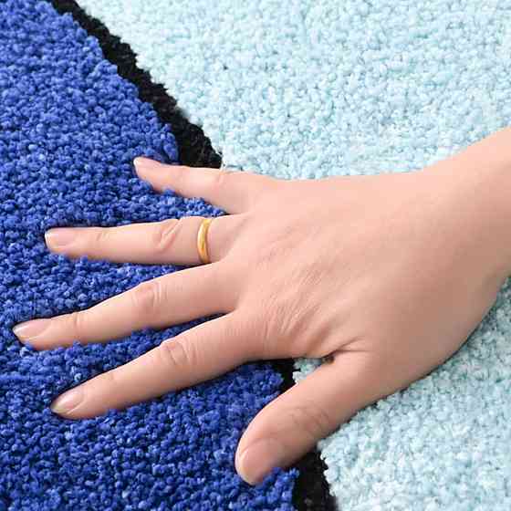 Коврик для ванной и душа коврик для ног в ванную комнату,микрофибра,атискользящий 40х60 см,синий с узором Каменец-Подольский