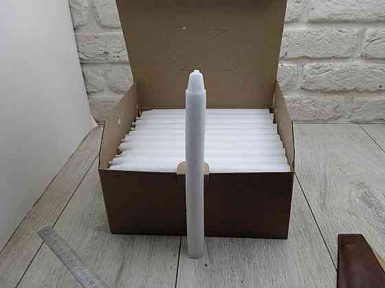 Свічки господарські парафінові білі 24×2 см — набір 154 шт. у ящику для дому та побуту Харків