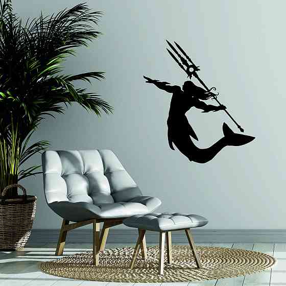 Декоративное настенное 3D Панно «Морской царь» Декор на стену с объемом 70*63 см, Черный Киев