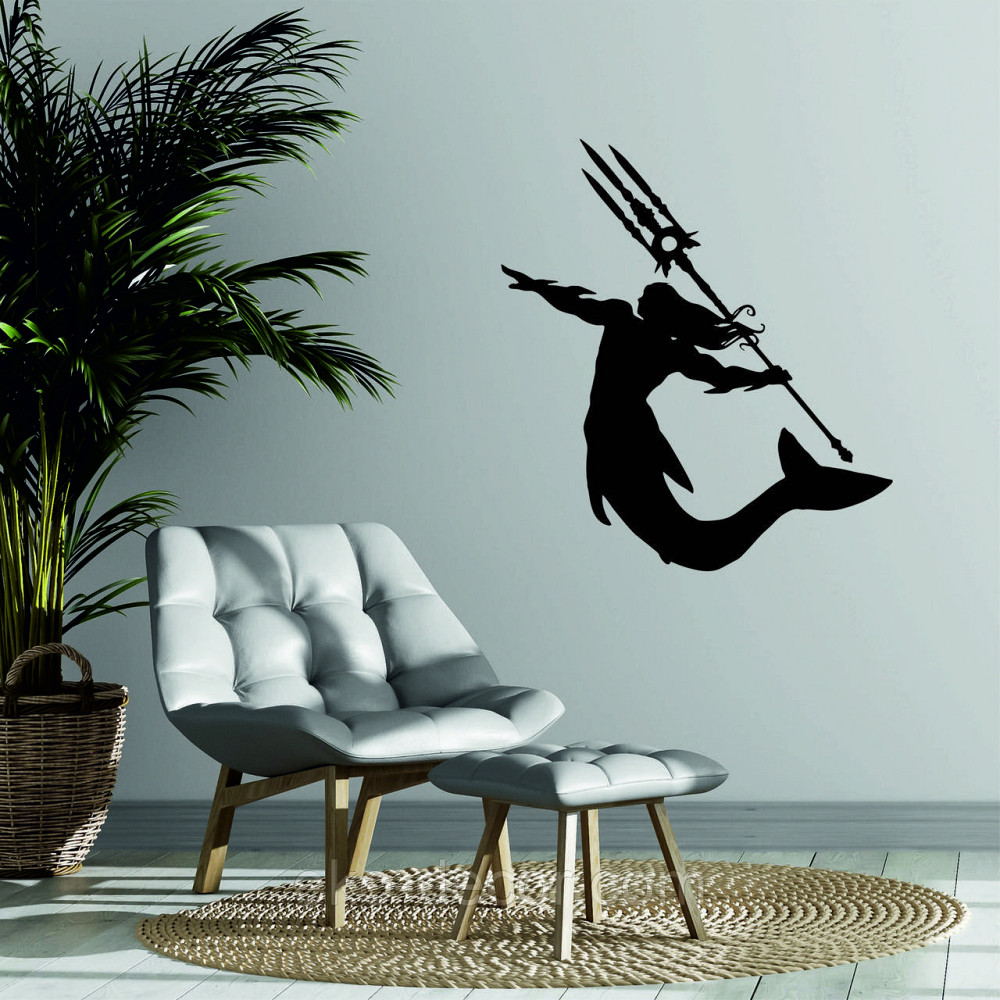 Декоративное настенное 3D Панно «Морской царь» Декор на стену с объемом 70*63 см, Черный Киев - изображение 1