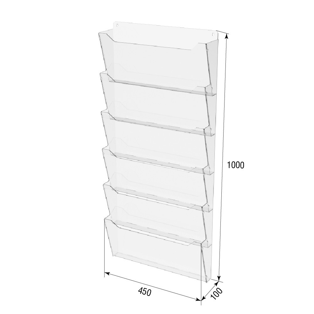 Буклетниця EKOSTAR для різних буклетів 6 ярусна 450х1000мм. Київ - фото 3