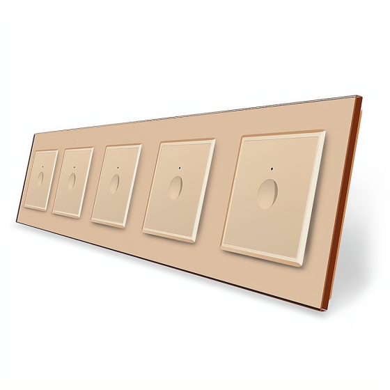 LIVOLO Сенсорний вимикач Sense 5 сенсорів (1-1-1-1-1) Livolo золотий скло (VL-C7FC1/FC1/FC1/FC1 Коломия