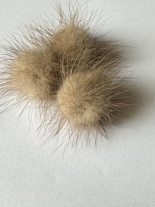 Помпони з натурального хутра норки Бежевий Харків - фото 1