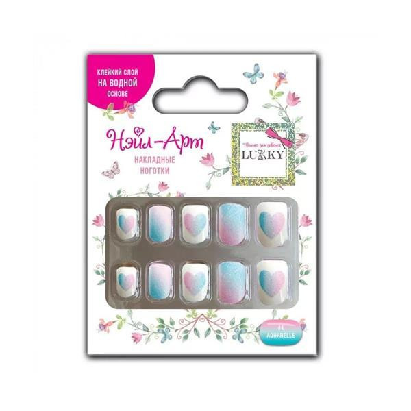 Детский набор для маникюра Lukky Накладные многоразовые ногти Aquarelle 10 шт (T19425) Харьков - изображение 4